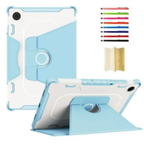 ELEHOLD for Samsung Galaxy Tab A8 10.5" 2022 Shockproof Rugged Flip Case Rotation Kickstand Function with Anti-Slip Strip Magnetic Heavy Duty Case X200/X205,Blue
