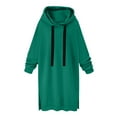 thumbnail image 5 of The Warmy Oversized Hoodie Dress, Warmy Hoodie Women's Casual Pullover Split Hem Drawstring Long Sweatshirt Green XL, 5 of 5