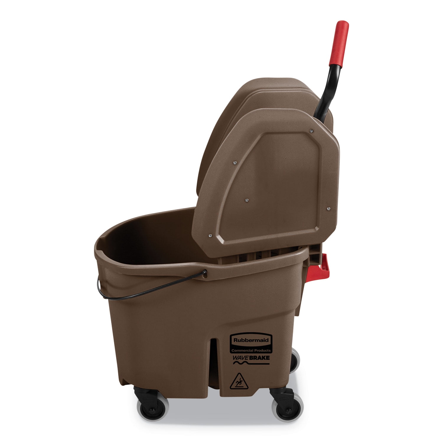 Rubbermaid Wavebrake 2.0 Bucket/wringer Combos, Down-press, 35 Qt, Plastic, Brown