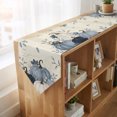 thumbnail image 4 of Navy Blue Pumpkin Fall Table Runner Linen Burlap Table Runner 90 Inches Long Thanksgiving Botanical Maple Leaf Dresser Scarves for Kitchen Island Coffee Dining Room Party Holiday Decoration 13"x90", 4 of 8