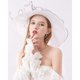 thumbnail image 5 of Organza Church Fascinator Wedding Tea Party Derby Hats for Women Flower Wide Brim Sun Hat, 5 of 5
