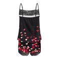 thumbnail image 5 of Women's Valentine's Day Lace Sleeveless Tank Top with Spliced Shorts Casual Pajama Set, 5 of 5