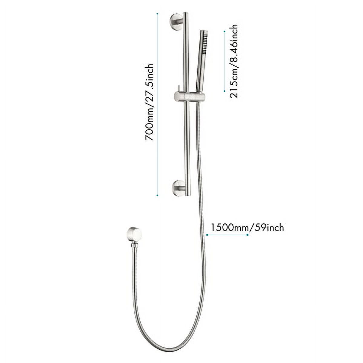 26" Matte Black Handheld Shower Kit - Adjustable Slide Bar with 60" Hose, Solid Brass Construction for Bathroom Upgrades