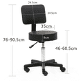 thumbnail image 3 of Tcbosik Round Stool with Back for Work SPA Shop Home Massage | Height Adjustable Swivel Stool Chair with 5 Rolling Wheels (Black), 3 of 10