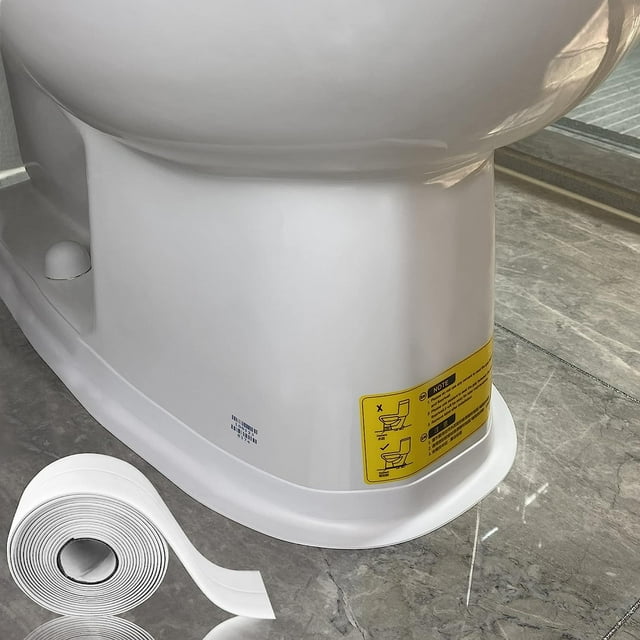 Tira de calafateo blanca, 2 cintas de calafateo autoadhesivas de 1.25 x 10.5 pies para baño, inodoro, encimera de cocina, fregadero y protector de borde de pared de bañera