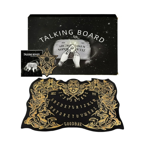 Wood Talking Board Game Skull Spirit Board with Planchette Easy to Use