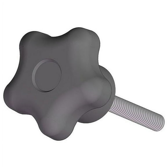 Star Knob with Screw, 5/16-18 Thread Size, 1.50"L, Steel
