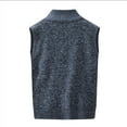 thumbnail image 5 of FRSASU Mens Full Zip Sweater Fleece Vest, Sherpa Lined Stand Collar Warm Vests with Pocket Blue, 5 of 9