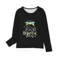 thumbnail image 4 of SGFCWSX Long Sleeve Shirts for Kids Girls Beautiful Girl Print Tops Fall T-Shirts Black Size 7 Years, 4 of 5
