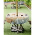thumbnail image 4 of Fsddascl Spring Floral Outdoor Tablecloth - 54 Inch Round Dining Table Cover, Farmhouse Botanical Vintage Flowers Waterproof Outdoor Table Cloth with Umbrella Hole & Zipper for Picnic/Patio/Party, 4 of 7