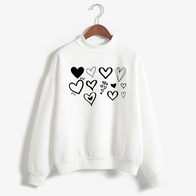 WILLBEST Sweat à Capuche pour Femmes, Saint-Valentin, Haut à Motifs, Manches Longues, Blouse Décontractée, Pull-Over avec Fermeture Éclair