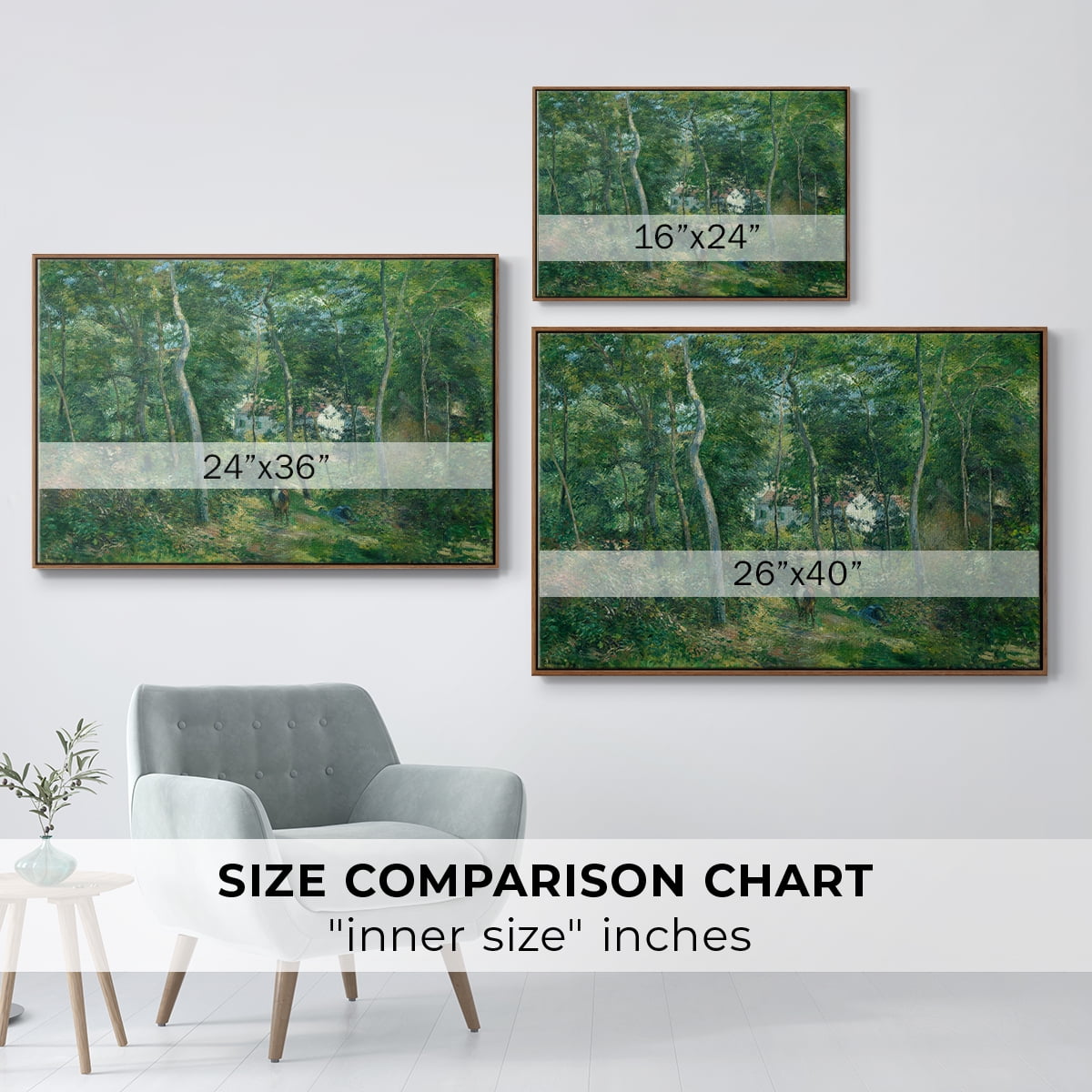Vintage Landscape-XXX By Wexford Home Framed in Walnut Wood Gallery Wrapped Canvas 17 in. x 25 in.