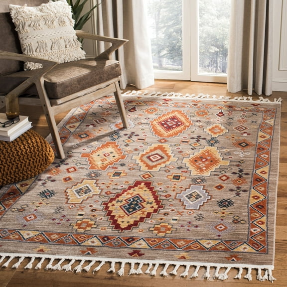 Safavieh Farmhouse Angel Southwestern Area Rug, Taupe/Orange, 9' x 12'