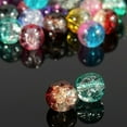 thumbnail image 4 of Huanledash 100Pcs/Set 8mm Mixed Color Cracked Round Glass Loose Beads Crafts DIY Jewelry, 4 of 4
