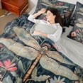 thumbnail image 4 of jejeloiu Rustic Dragonfly 7 Pieces Bedding Comforter Set,Kawaii Daisy Full Bedding Set For Girls Women Reversible, 4 of 8