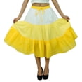 thumbnail image 2 of Bimba Flaired Cotton Boho Summer Skirt Elastic Waist Mid-Calf Ruffle Skirts, 2 of 7