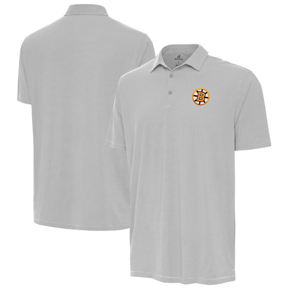 Men's Antigua Gray Boston Bruins Twine Polo