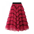 thumbnail image 3 of Falda tutú larga transparente para mujer, falda midi de malla de tul en capas, falda de baile de varias capas para vacaciones, falda suelta de color pastel para fiesta de Halloween, 3 of 5