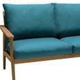 thumbnail image 5 of Eve Outdoor Teak Wood Sofa with Teal Olefin, 5 of 6