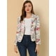 thumbnail image 3 of Chaqueta Tipo Blazer Informal Con Solapa De Muesca Y Manga Larga Para Mujer Beige-Floral L, 3 of 6