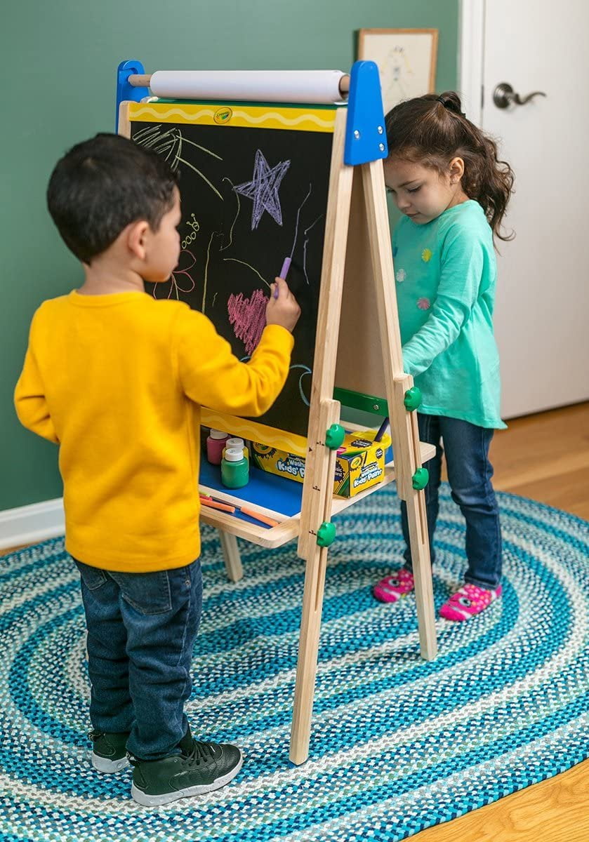 Crayola Kids Dual Sided Wooden Art Easel with Chalkboard and Dry Erase  Supplies, 1 Piece - Fred Meyer