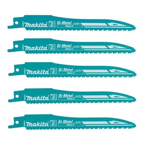 5 Seguetas Sable Metal 6 7-18 Tpi Parameta/inox Makita B05038