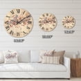 thumbnail image 4 of Designart 'Pink Feathers and Flowers All You Need Is Love' Bohemian & Eclectic Wood Wall Clock, 4 of 5