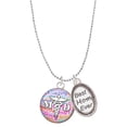 thumbnail image 1 of Delight Jewelry Silvertone Domed Multi Color MD Best Mom Ever Charm Necklace, 1 of 4