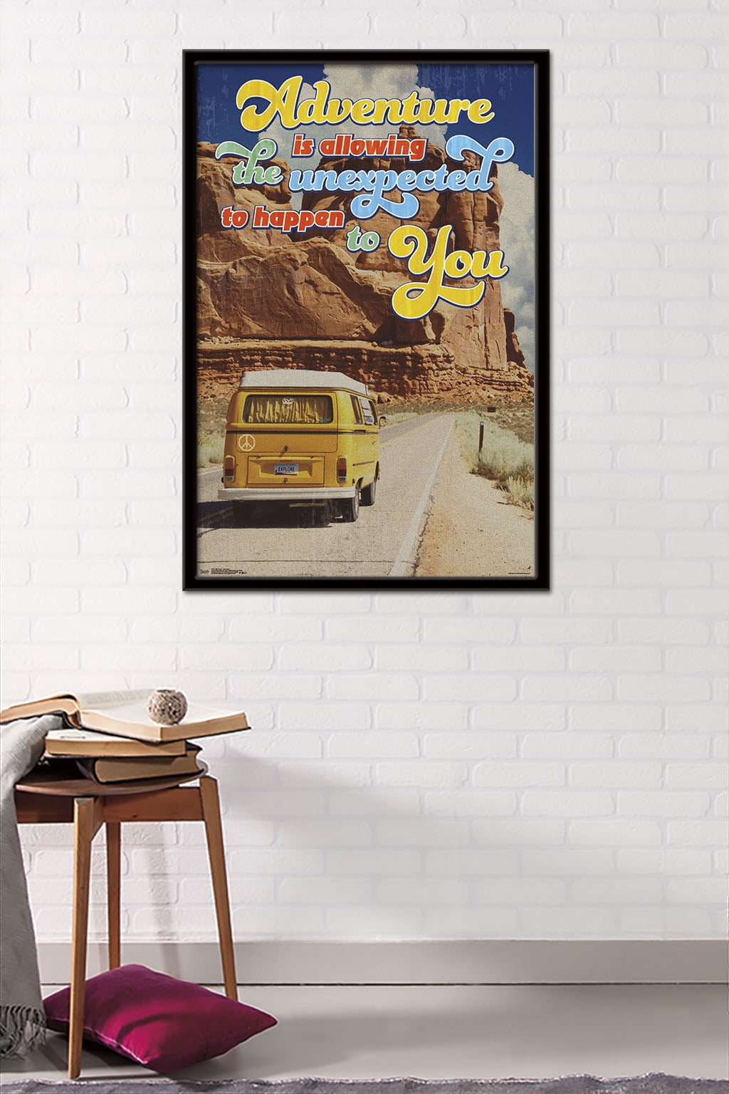 Old Van - Adventure Is Allowing The Unexpected Wall Poster, 22.375" x 34", Framed