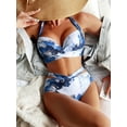 thumbnail image 4 of JDEFEG Sunflower Bathing Suit Top Plus Size Print High Wrap Front Halter Waist Color Swimsuit Women Up Crop Water Tops+Shorts Swimwear Push Bikini Plus Size Retro Swimsuits for Women Blue Xxl, 4 of 6