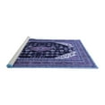 thumbnail image 2 of Ahgly Company Machine Washable Indoor Square Medallion Blue Traditional Area Rugs, 4' Square, 2 of 4