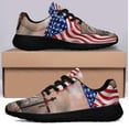 thumbnail image 3 of Faith Over Fear Jesus ChriStan Cross American flag Shoes Sneakers for Women Men Black Size 7.5, 3 of 7