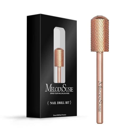 MelodySusie Safety Nail Drill Bits, 3/32'' Carbide Large Barrel with Smooth Round Top for Manicure