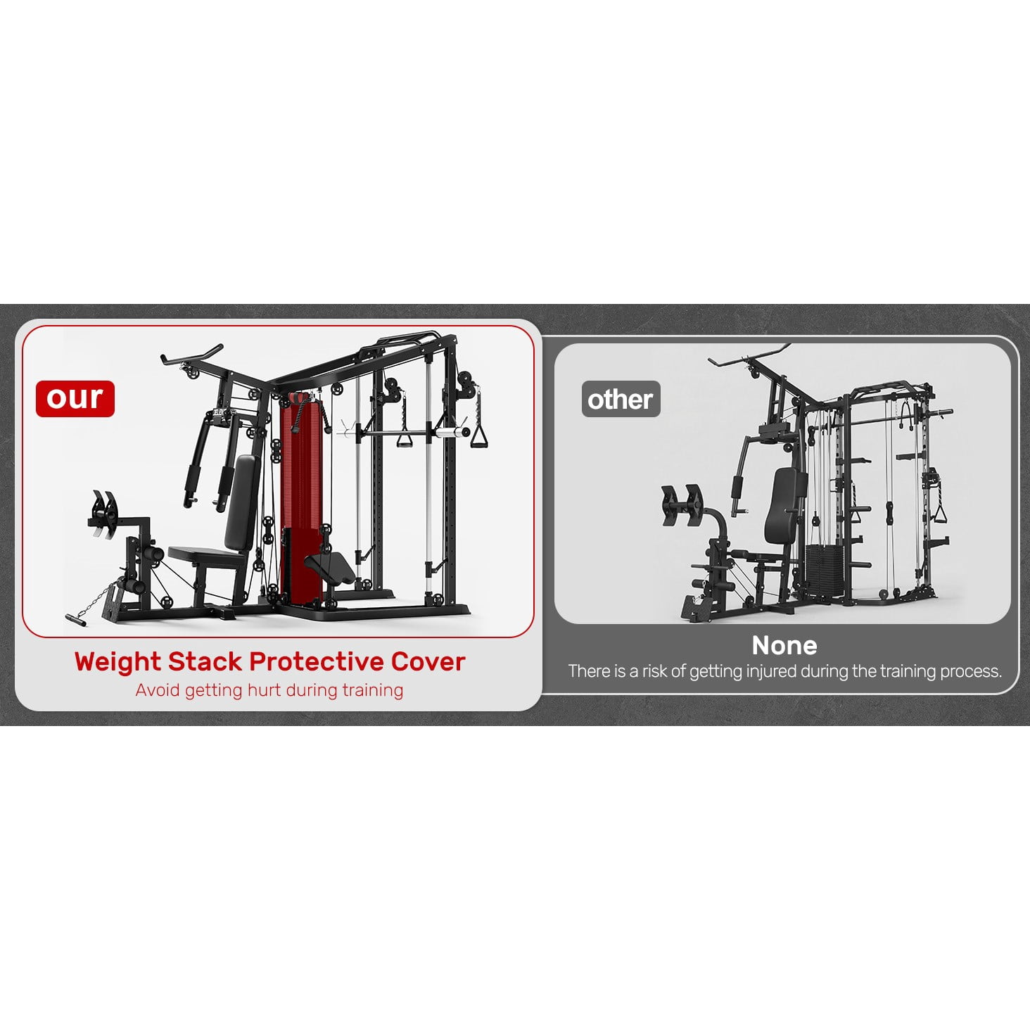 Smith Machine Power Cage, Multi-Function Home Gym System with 150LB Weight Stack,Cage, Multi-Function Home Gym System with Cable Crossover