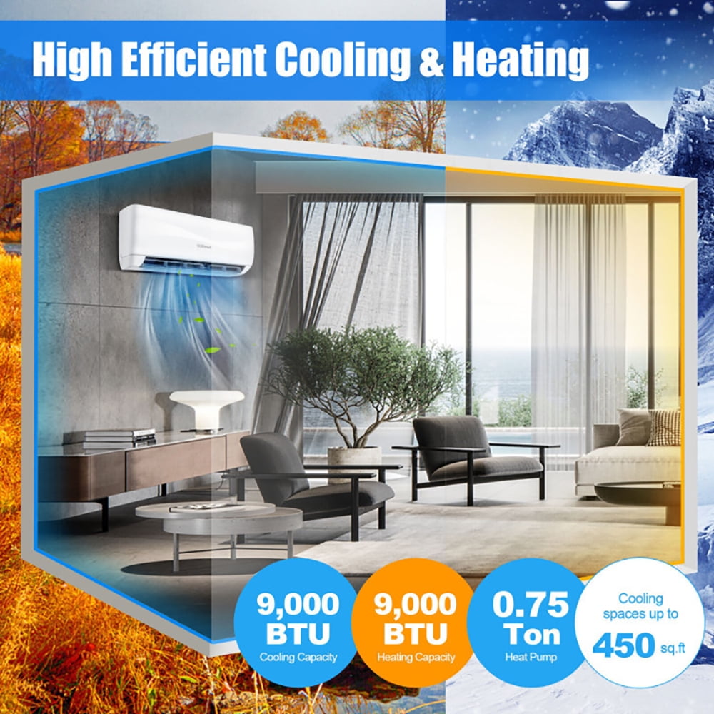 Kadyn9000 BTU 17 SEER2 208-230V Ductless Mini Split Air Conditioner and Heater