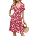 thumbnail image 1 of Vestido Naggoo Summer para mujer 2025 Beach Floral de manga corta, 1 of 6