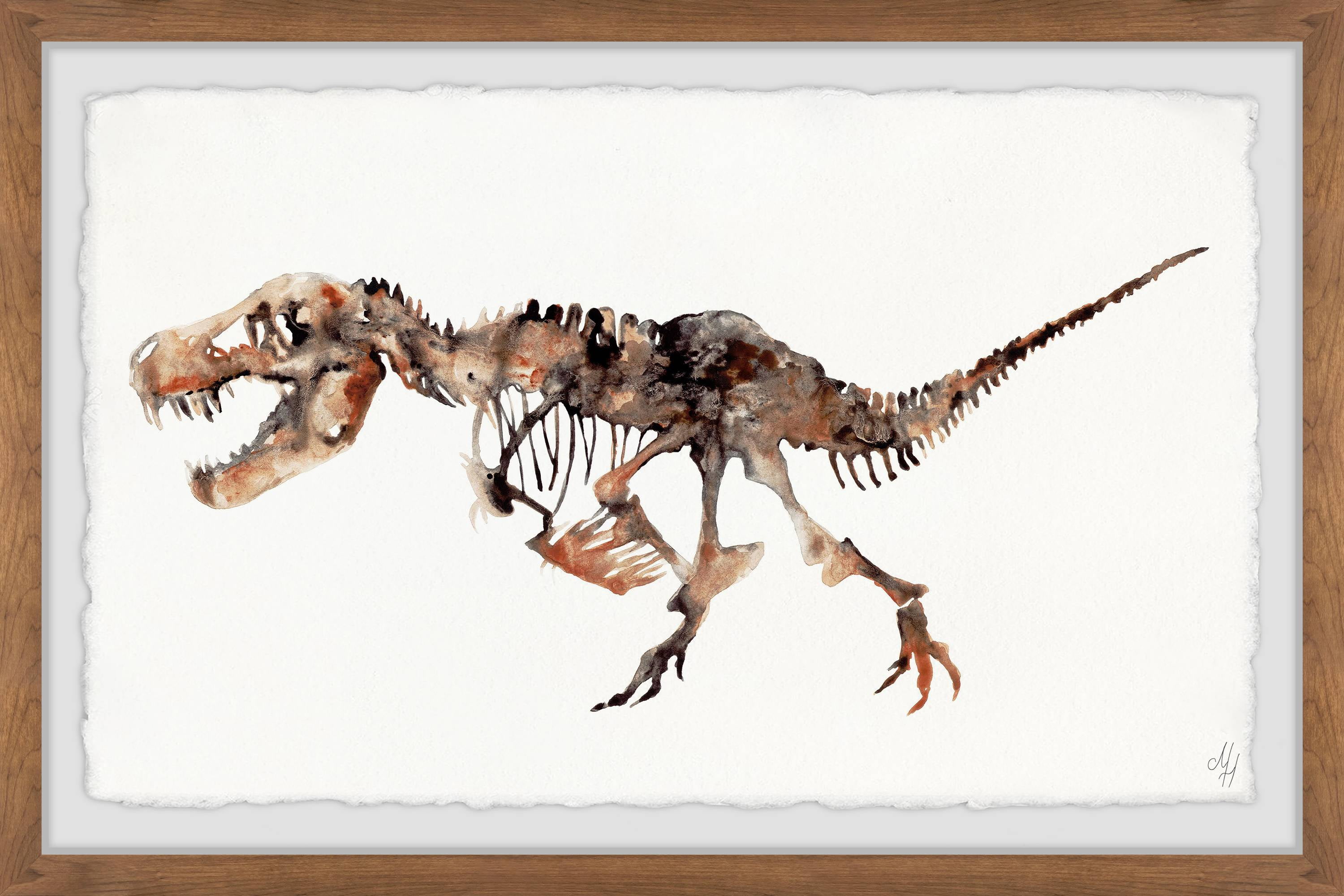 ART PRINT T-Rex 2 illustration Gift Skeleton Wall Art Dinosaur Jurassic 