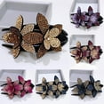thumbnail image 2 of Cheers.US 5Pcs Double Flower Rhinestone Hair Clip For Women Crystal Fancy Hair Clips Thick Long Decorative hair Accessories, 2 of 11