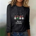 thumbnail image 3 of Uootdi Christmas Long Sleeve Shirts Gift for Women Tunic Blouses Cute Xmas Printed Tops Crew Neck Graphic Tees, 3 of 6