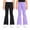 Lilac/Black, variant on RBX Girls Stretch Flare Bell Bottom Leggings with Pockets for Yoga Dance and Play 2 Pack