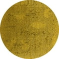thumbnail image 1 of Ahgly Company Machine Washable Indoor Round Oriental Yellow Industrial Area Rugs, 8' Round, 1 of 4
