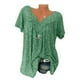 thumbnail image 4 of Camiseta de mujer con cuello en V, manga corta, camiseta de verano informal estampada, verde, L Scienceny  AP001653-11, 4 of 5