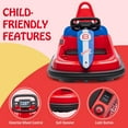 thumbnail image 4 of Jojoka Bumper Car for Toddlers, 6V Battery Powered Electric Ride On Fun Toys for Kids 1.5-6 Years Old, Steering Wheel, 360 Degree Spin, 2-Speeds, Lights, Music & Horn, Safety Belts, Red, 4 of 7