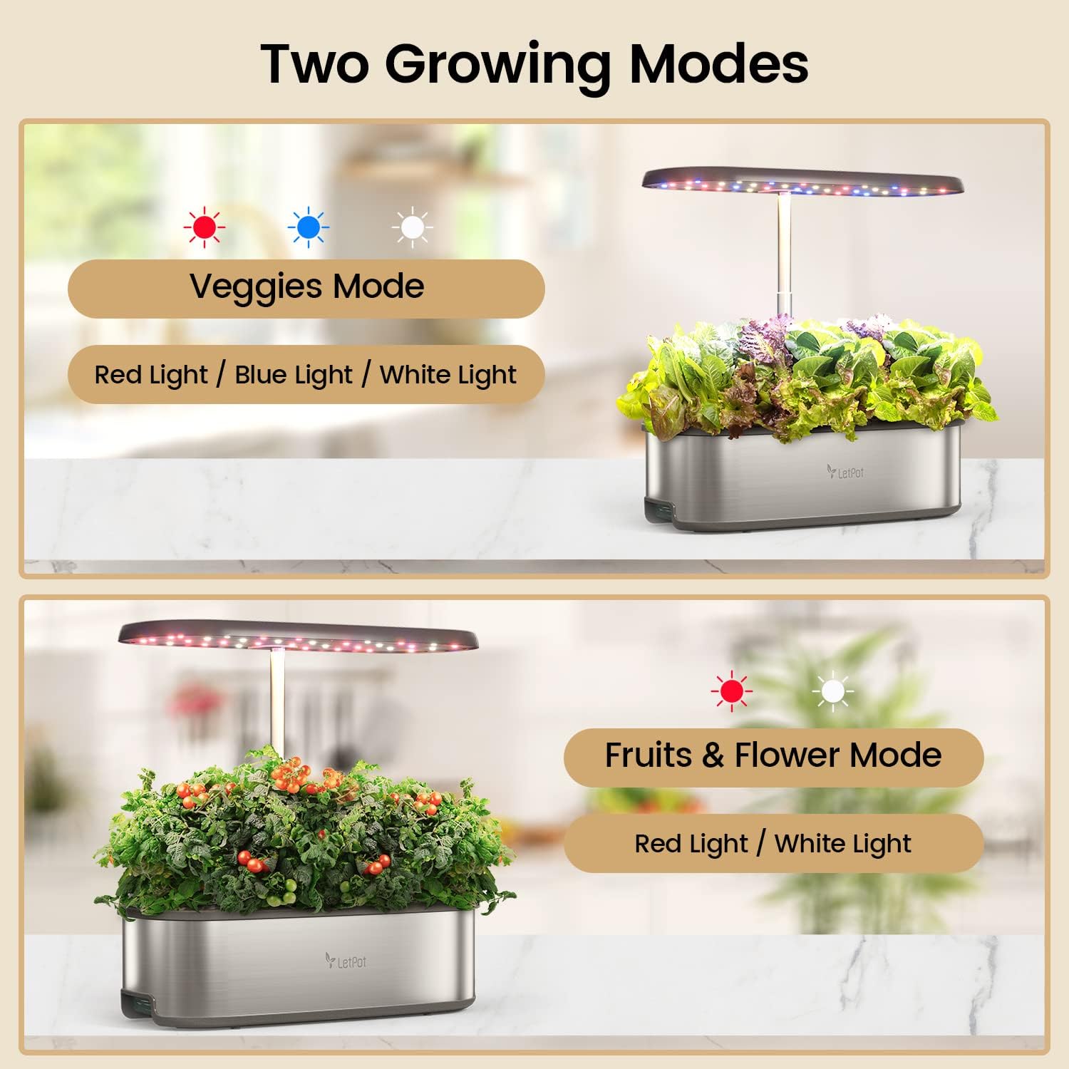 LetPot 12-Pod Smart Hydroponics System SE Indoor Growing System, APP-Controlled Herb Garden Kit, 5.8lb