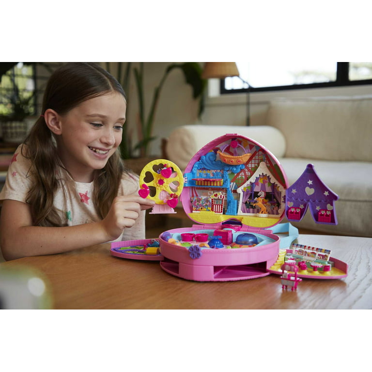 Polly Pocket 2-In-1 Playset, Travel Toy with 2 Micro Dolls & Surprise  Accessories, Pocket World Mini Mall Escape Purse Compact
