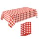 thumbnail image 1 of Cubierta de mesa de pícnic de cristal rojo limón y blanco a cuadros x4, 1 of 5