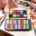 thumbnail image 6 of Lunxisen 1 Pcs Face Paint Kit for Kids Set Art Supplies Face Painting Palette Crayons Stencils Sponges Brushes Party Stage, 6 of 9