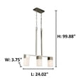 thumbnail image 4 of 202868A-Eglo Lighting-Ciara Springs - 3 Light Linear Pendant with Square Cylinder Shades-Brushed Nickel Finish, 4 of 4