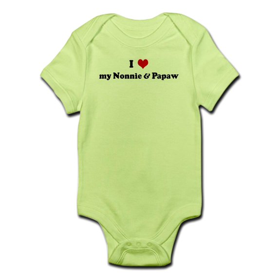 CafePress - I Love My Nonnie & Papaw Infant Bodysuit - Baby Light Bodysuit