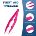 thumbnail image 3 of Uxcell 4" First Aid Tweezers, 10 Pcs Plastic Bead Craft Tweezers, Rose Red, 3 of 6